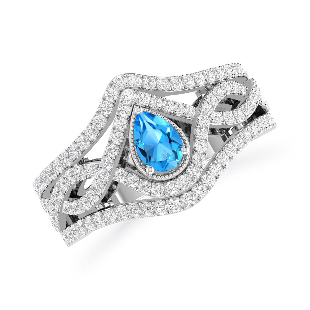 White Gold - Blue Topaz