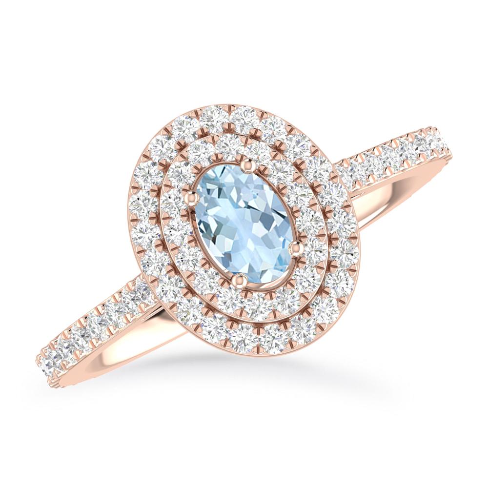 Rose Gold - Aquamarine