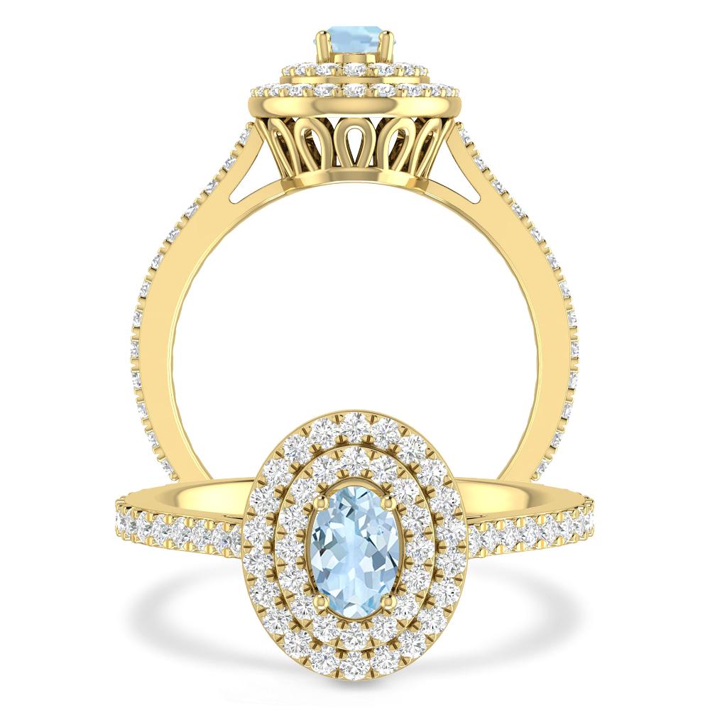 Yellow Gold - Aquamarine