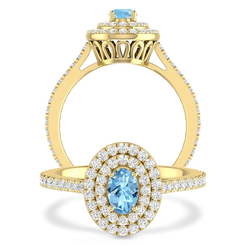 Yellow Gold - Aquamarine