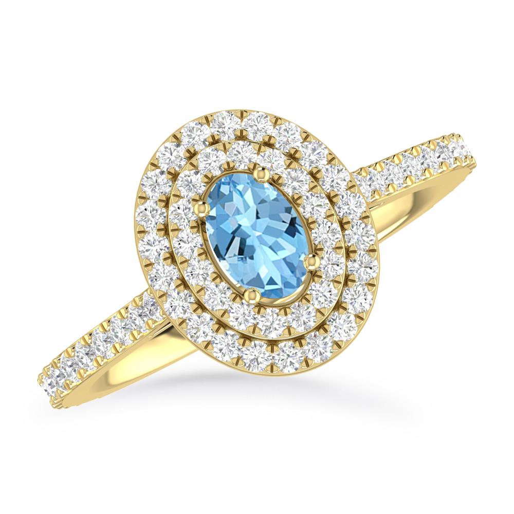 Yellow Gold - Aquamarine