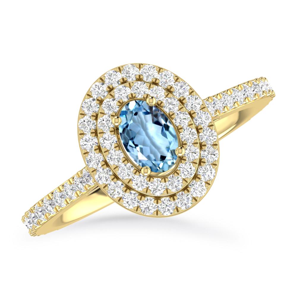 Yellow Gold - Aquamarine