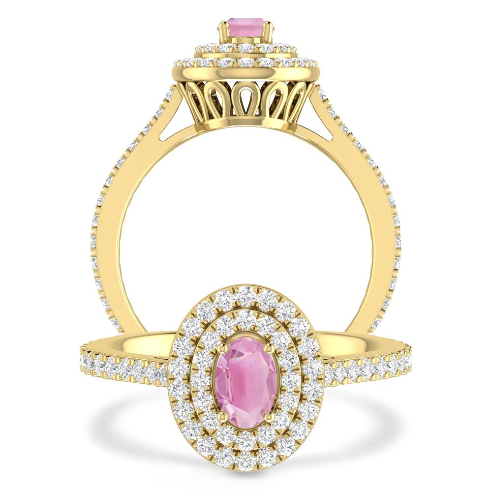 Yellow Gold - Pink Tourmaline