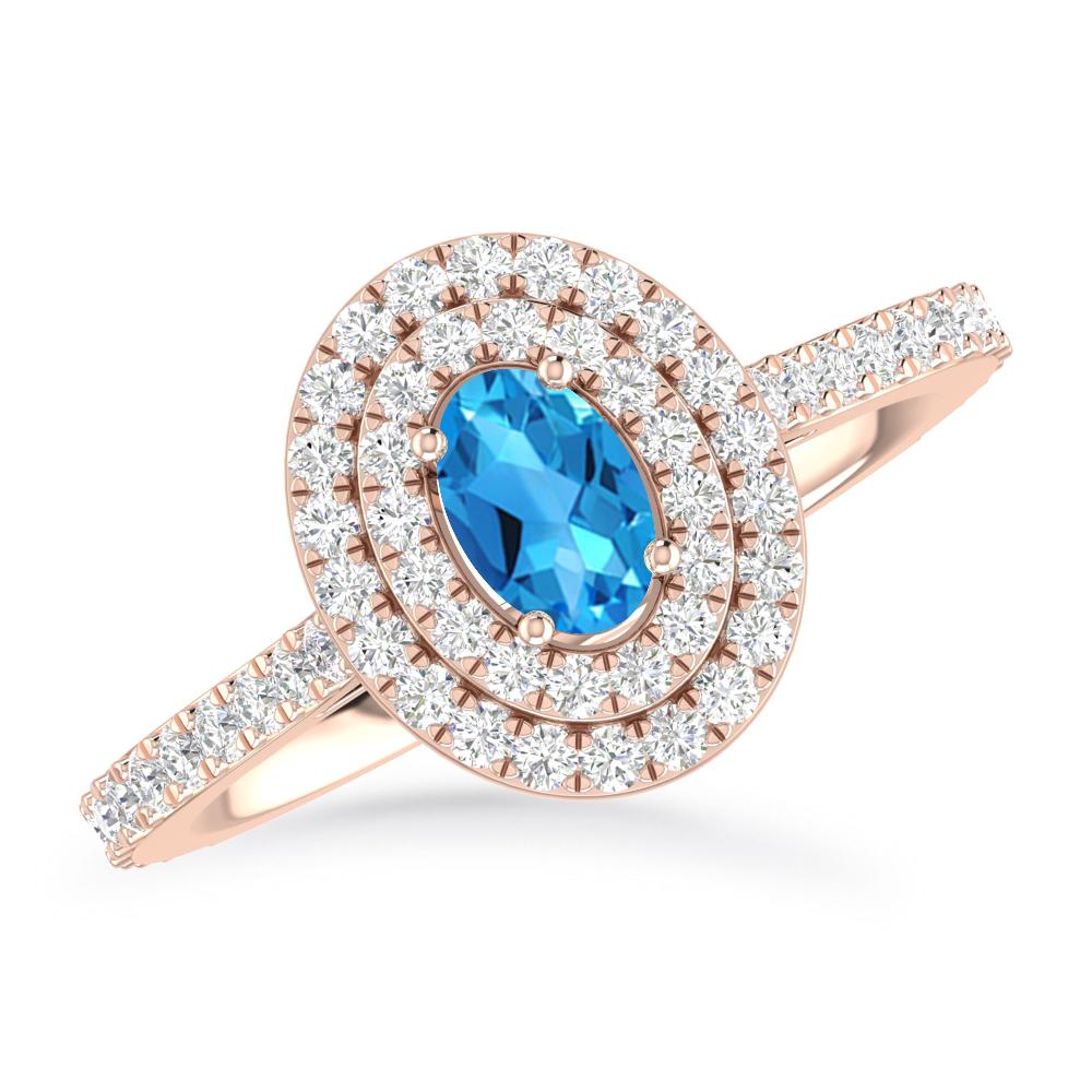 Rose Gold - Blue Topaz