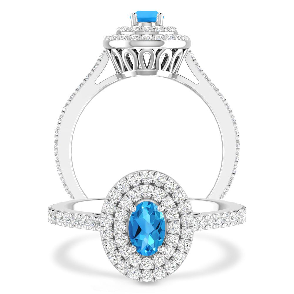 White Gold - Blue Topaz