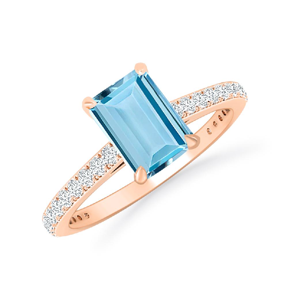 Rose Gold - Aquamarine