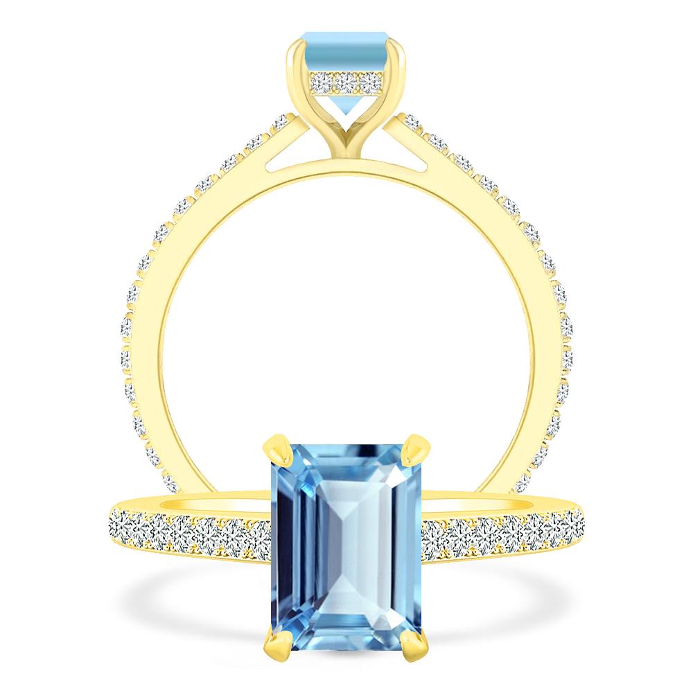 Yellow Gold - Aquamarine