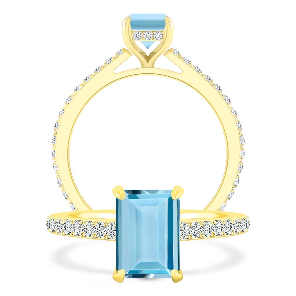 Yellow Gold - Aquamarine