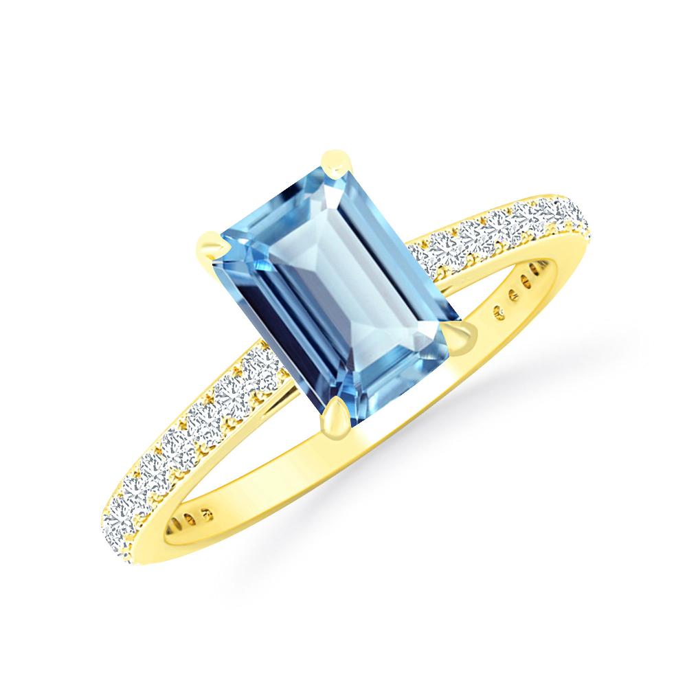 Yellow Gold - Aquamarine