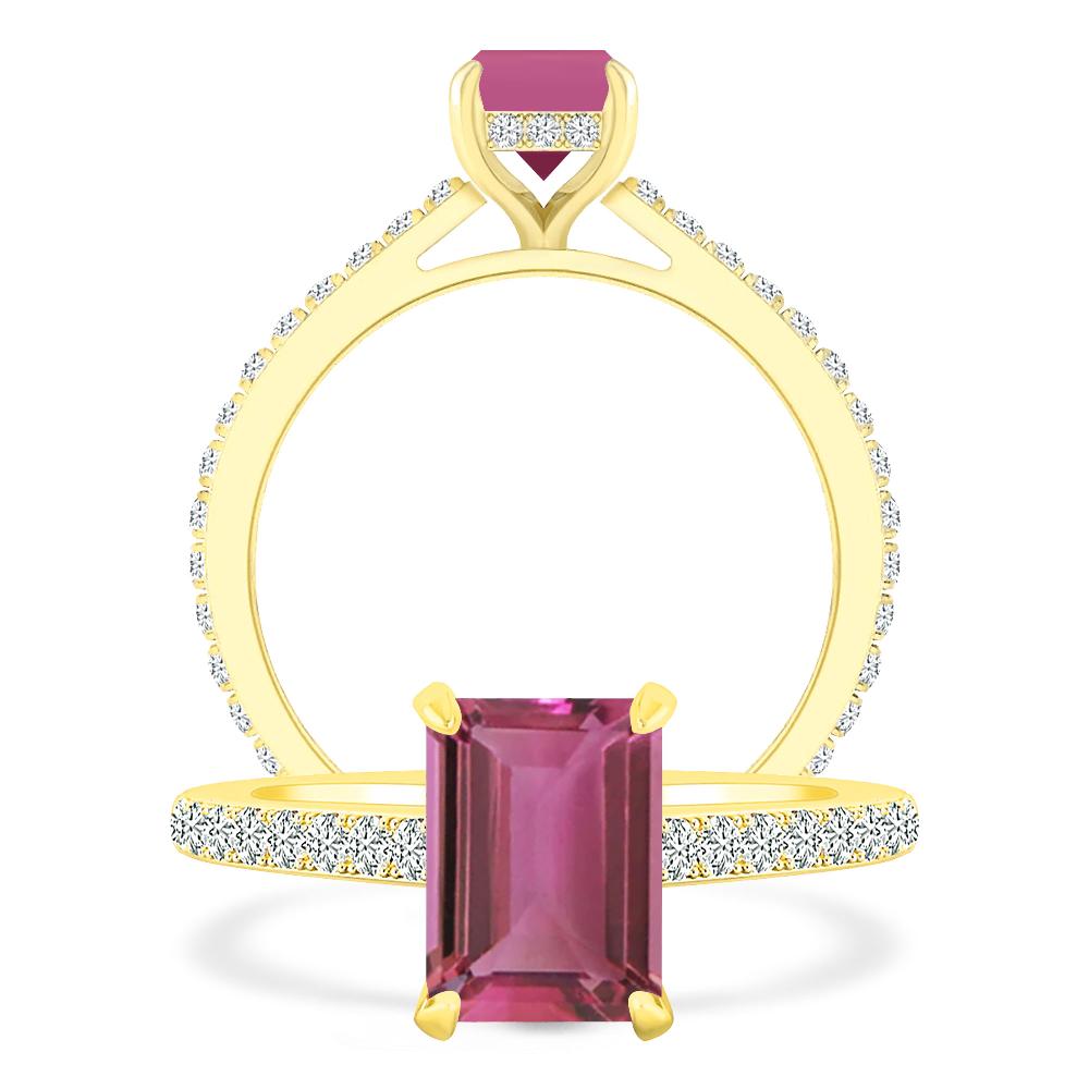 Yellow Gold - Pink Tourmaline