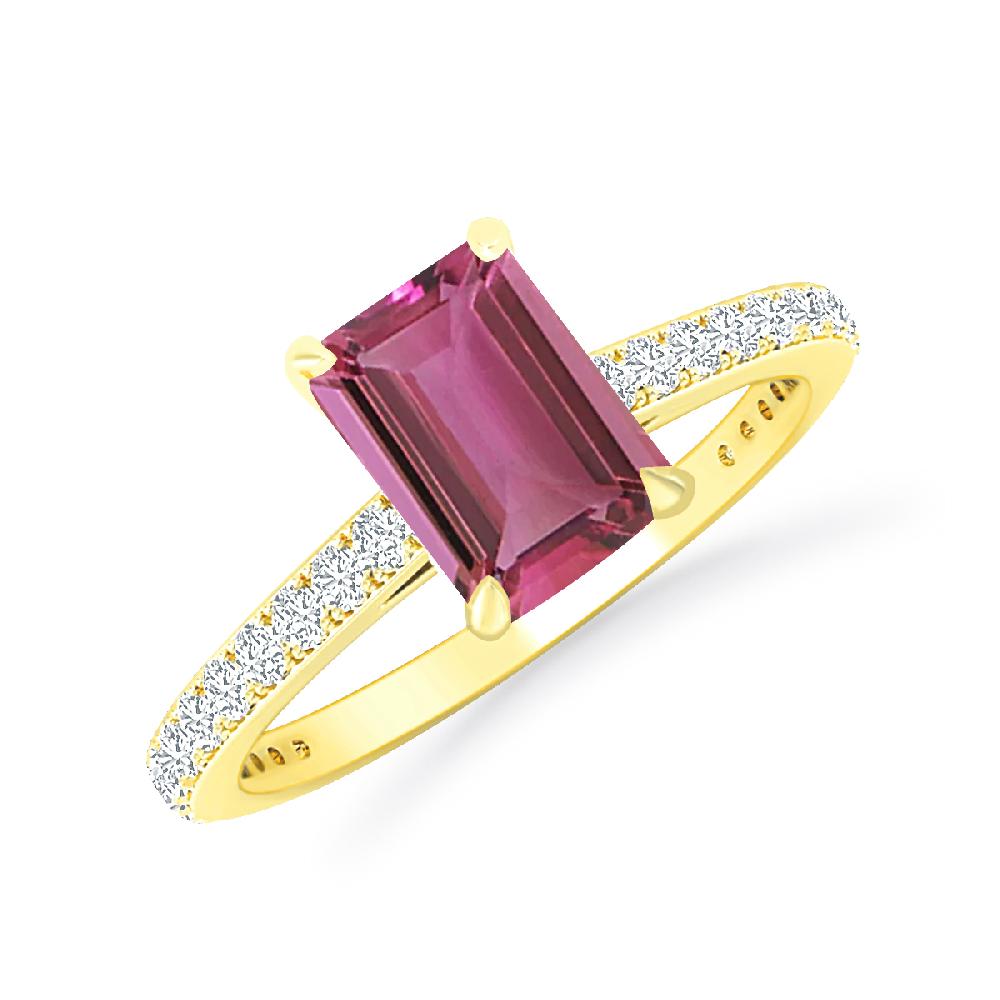 Yellow Gold - Pink Tourmaline