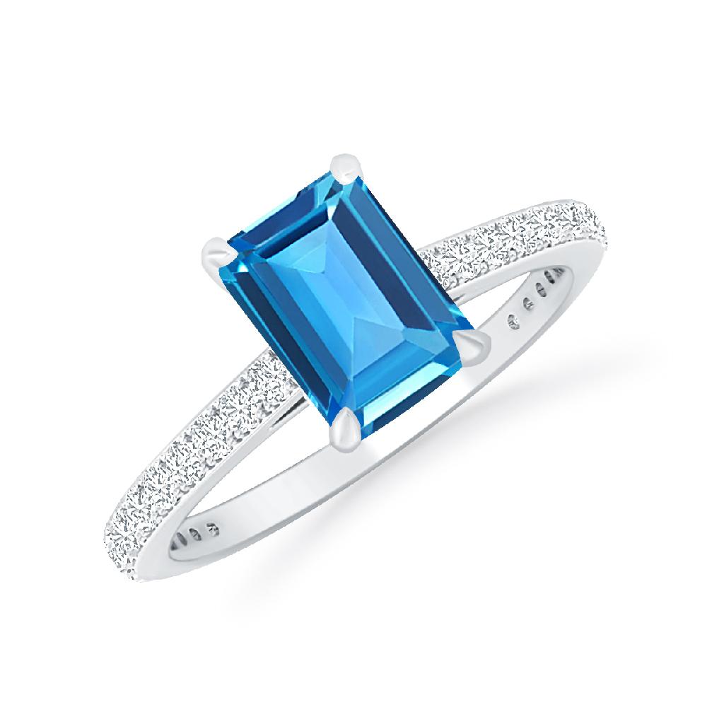 White Gold - Blue Topaz