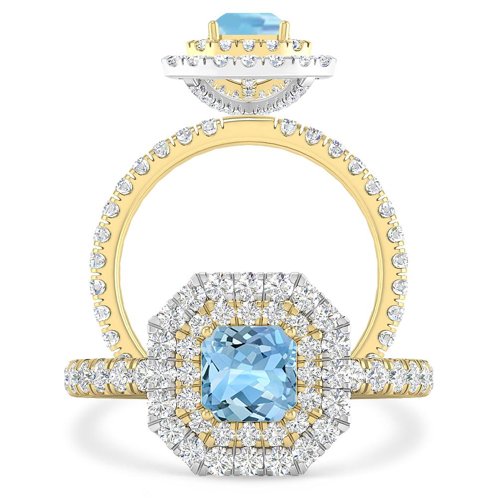 Yellow Gold - Aquamarine