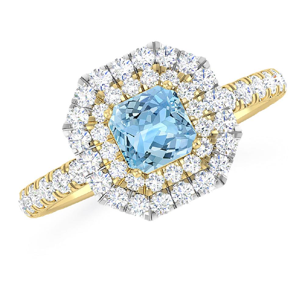 Yellow Gold - Aquamarine