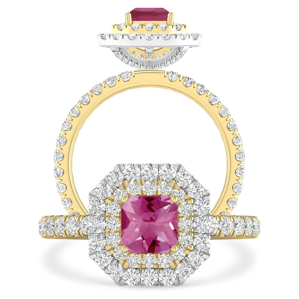 Yellow Gold - Pink Tourmaline