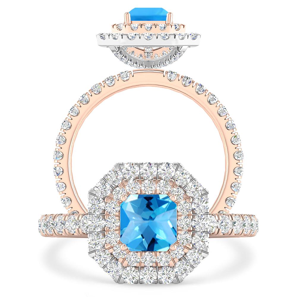 Rose Gold - Blue Topaz