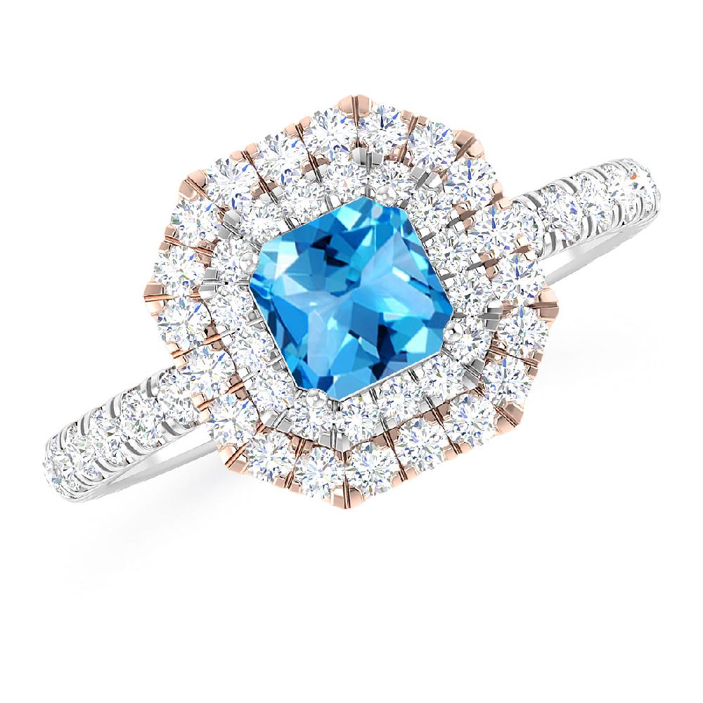 White Gold - Blue Topaz