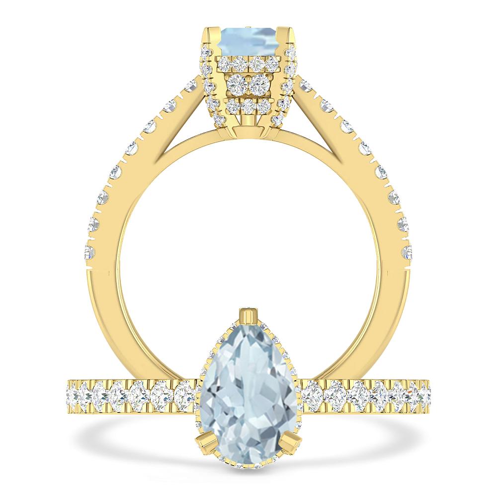 Yellow Gold - Aquamarine