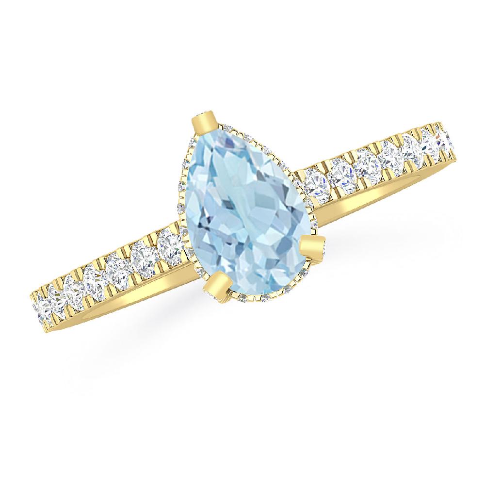 Yellow Gold - Aquamarine