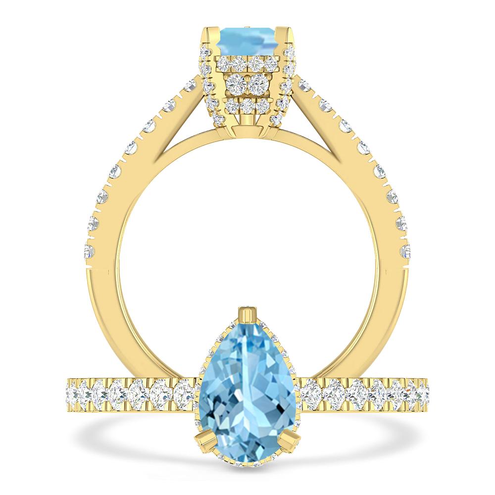 Yellow Gold - Aquamarine