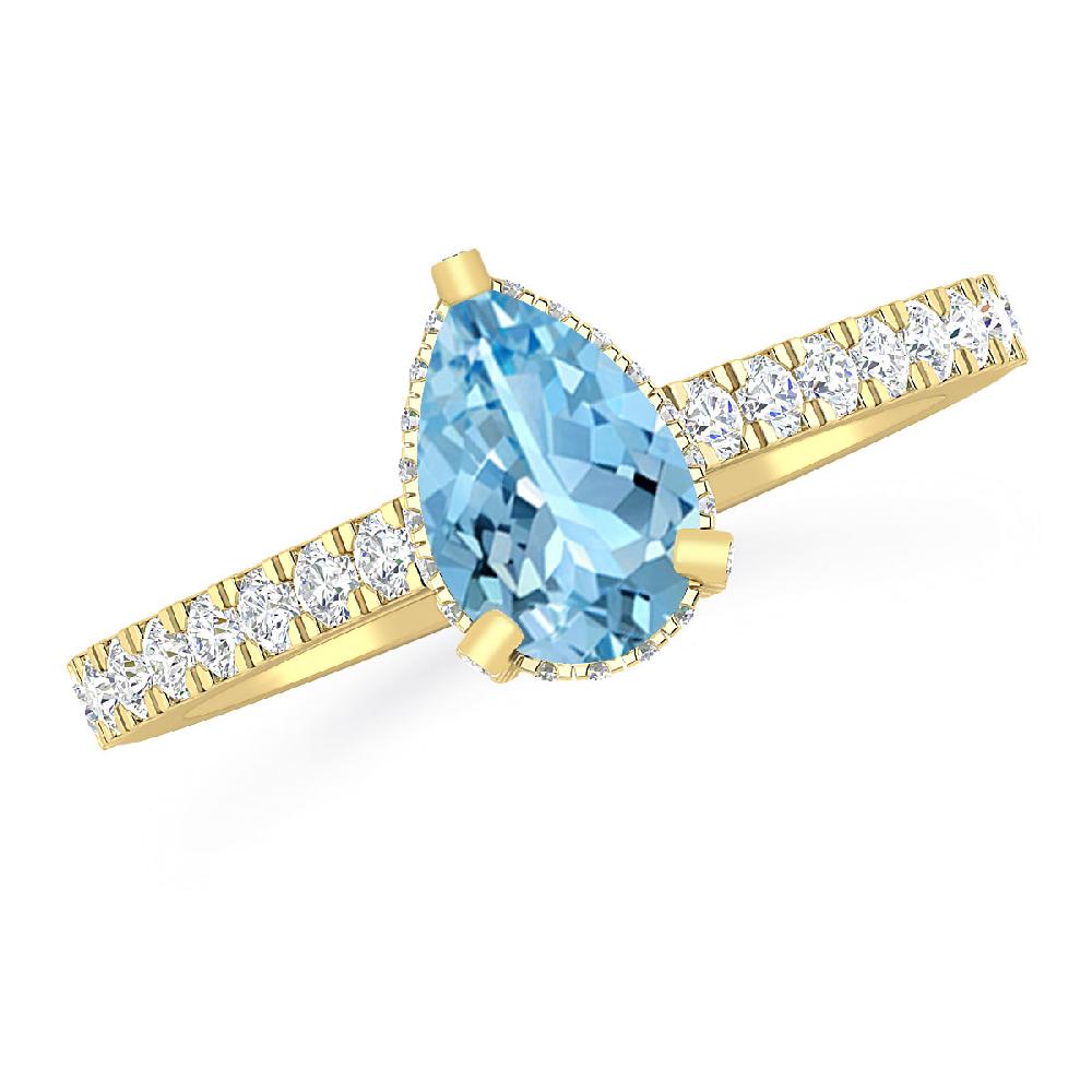 Yellow Gold - Aquamarine