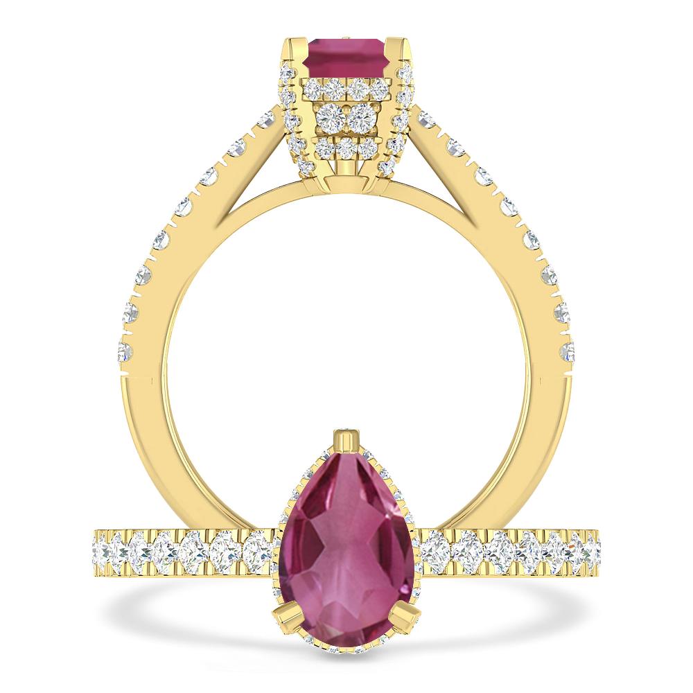 Yellow Gold - Pink Tourmaline