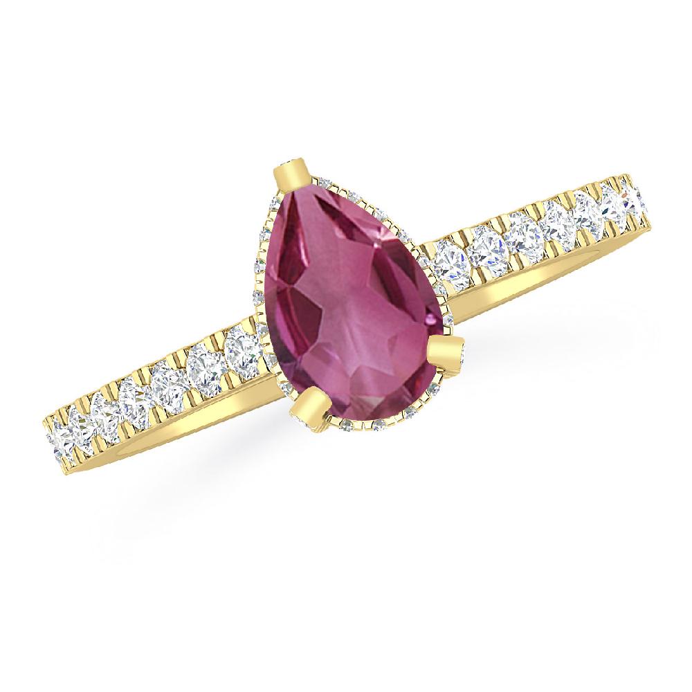 Yellow Gold - Pink Tourmaline