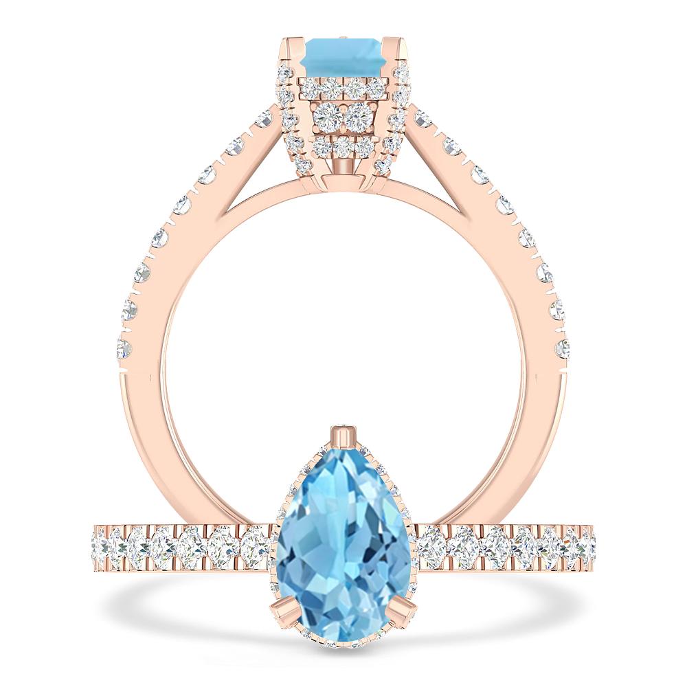 Rose Gold - Blue Topaz