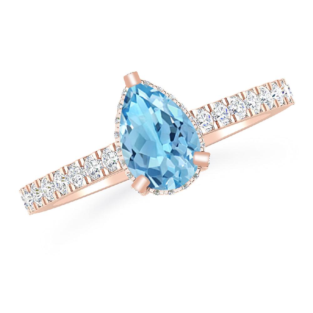 Rose Gold - Blue Topaz