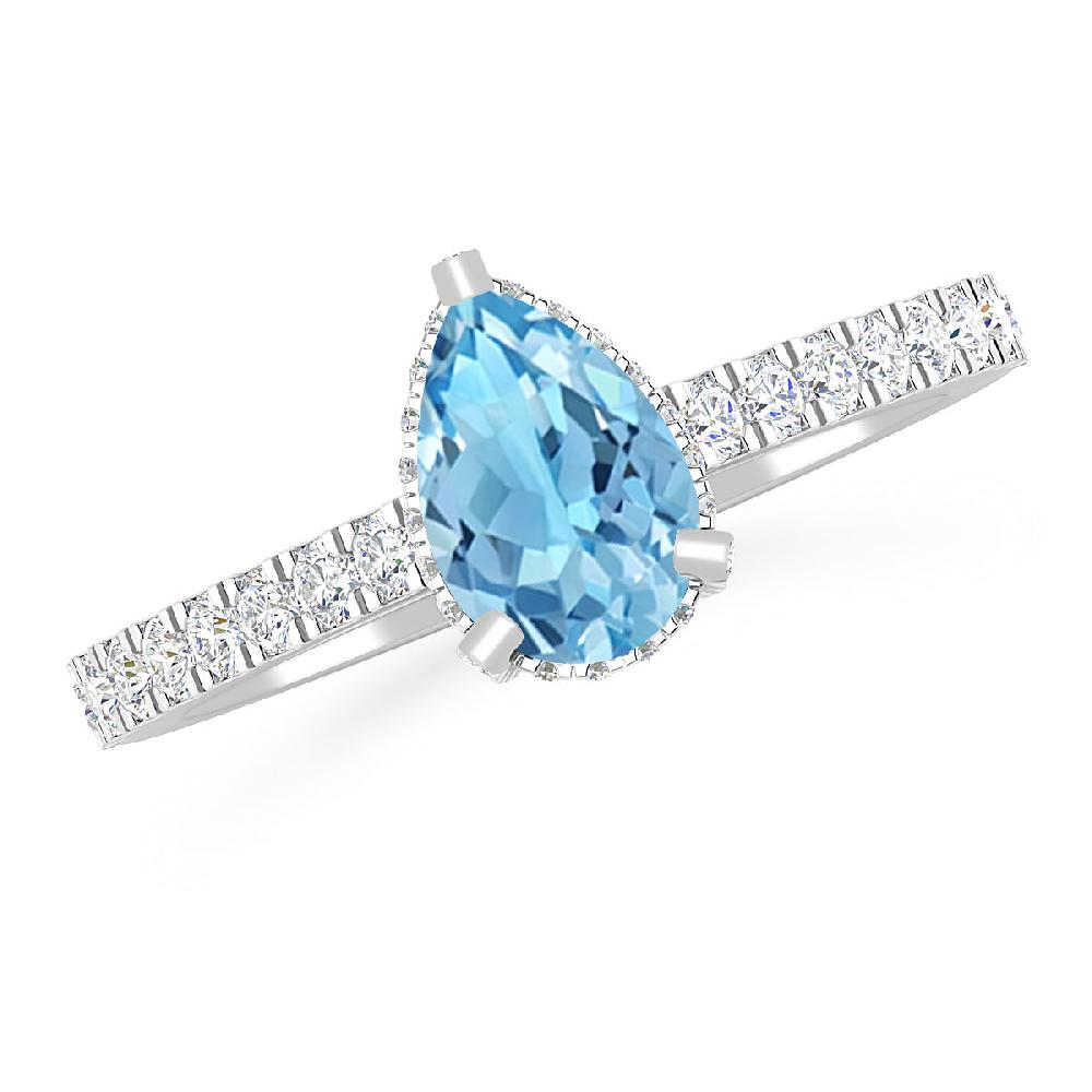 White Gold - Blue Topaz