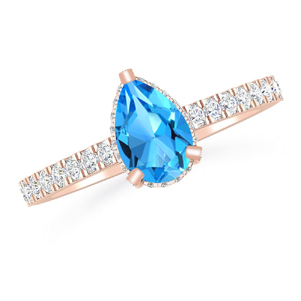 Rose Gold - Blue Topaz