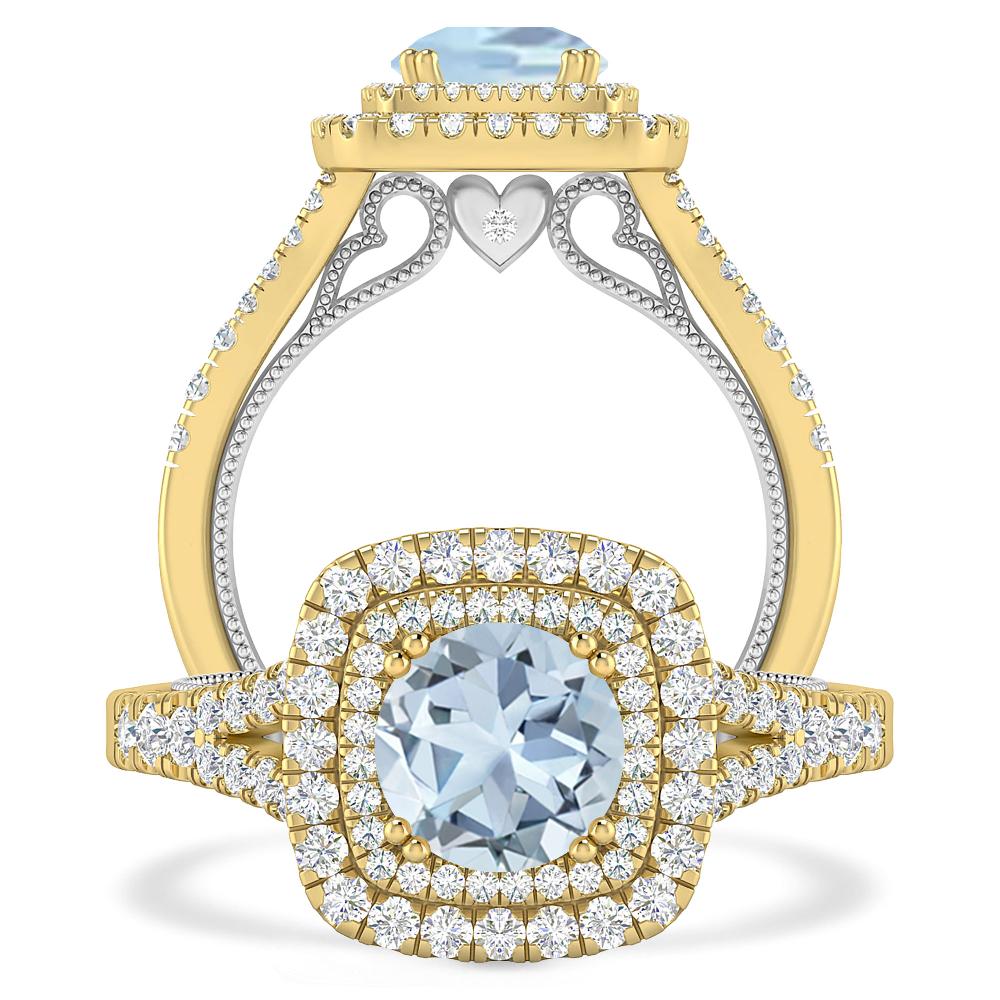 Yellow Gold - Aquamarine