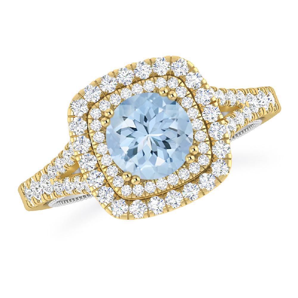 Yellow Gold - Aquamarine