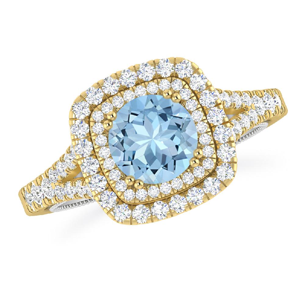 Yellow Gold - Aquamarine