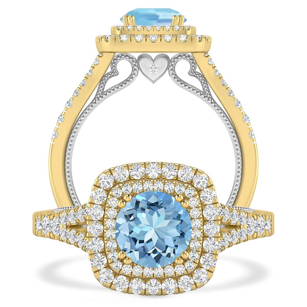 Yellow Gold - Aquamarine