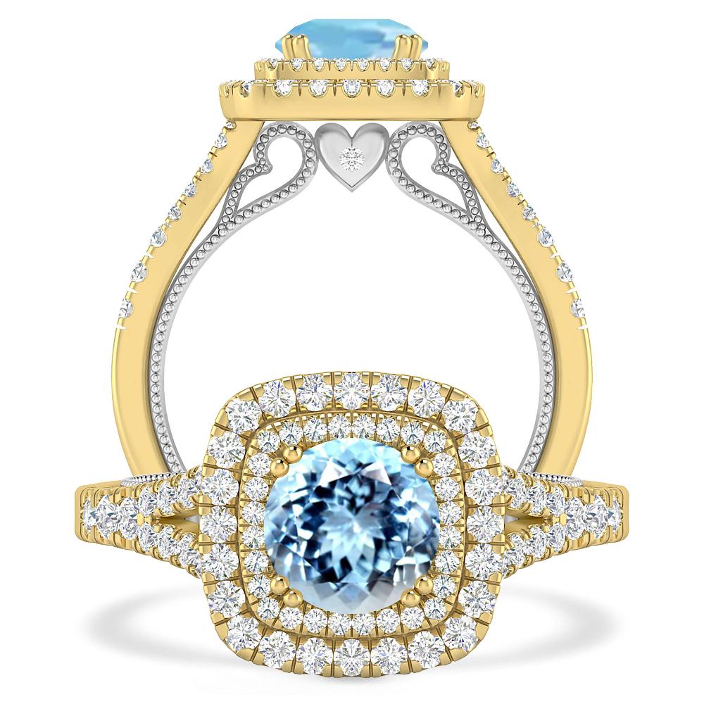 Yellow Gold - Aquamarine