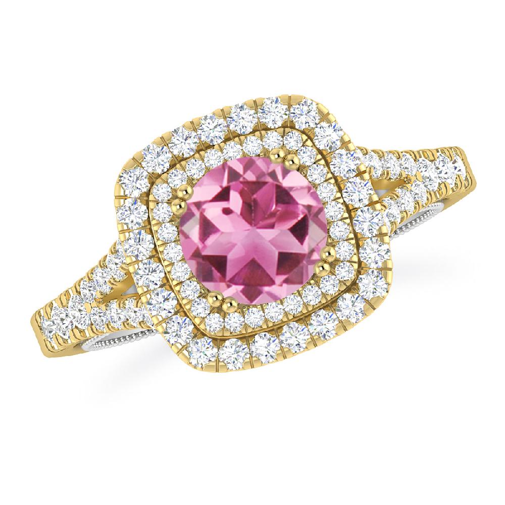 Yellow Gold - Pink Tourmaline