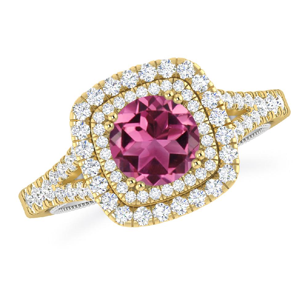 Yellow Gold - Pink Tourmaline