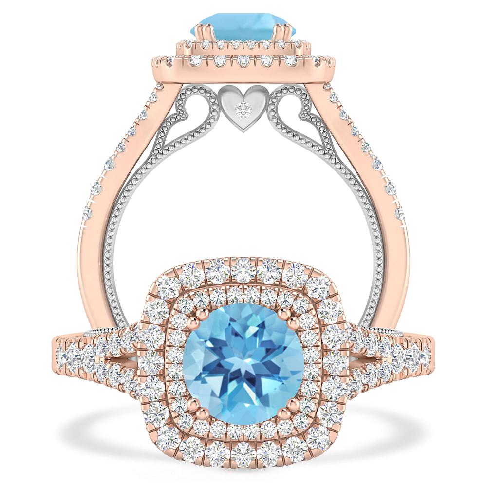 Rose Gold - Blue Topaz