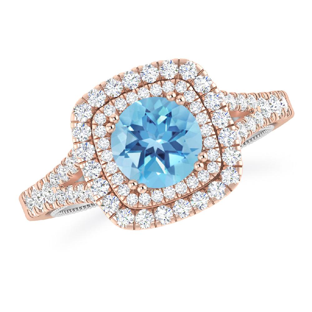 Rose Gold - Blue Topaz