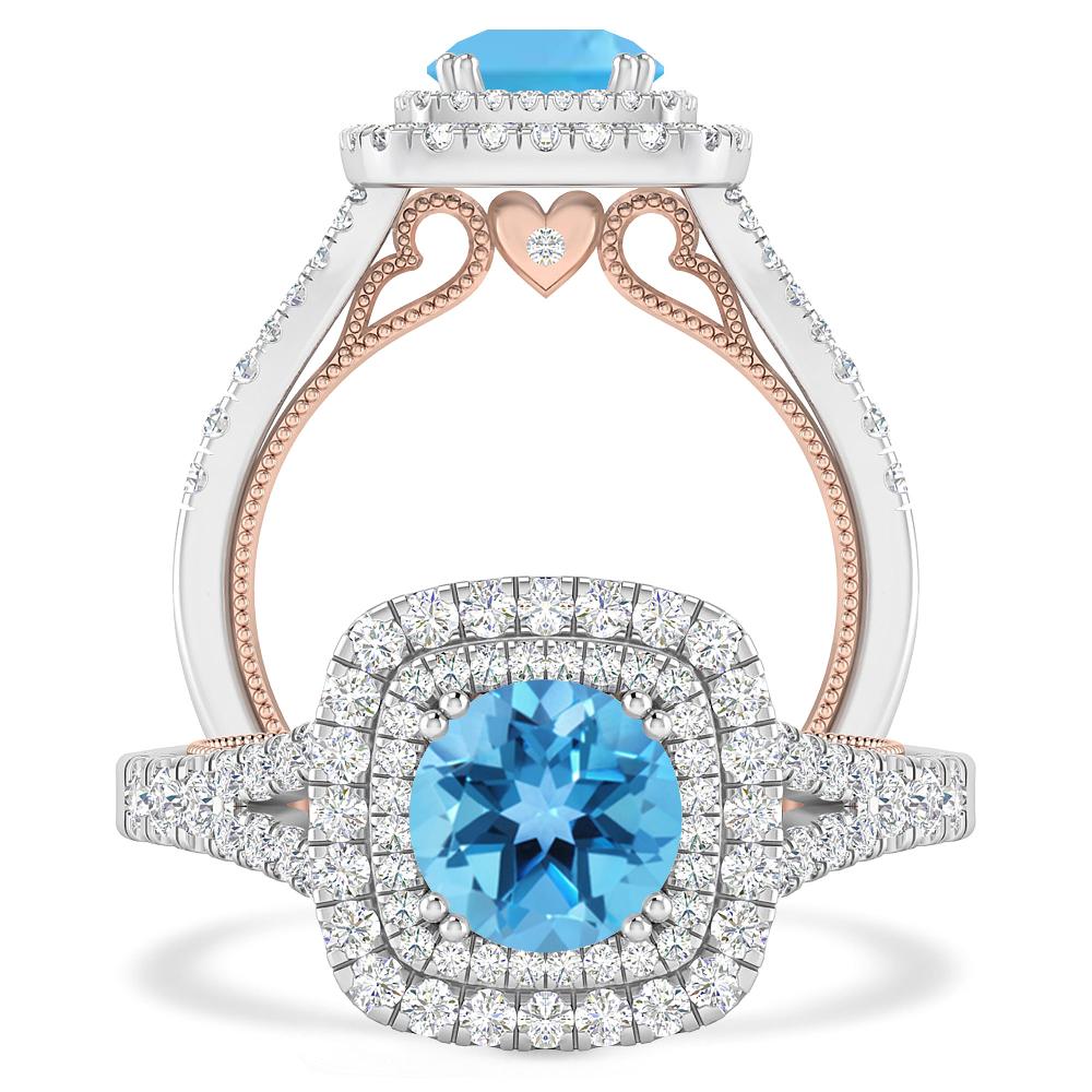 White Gold - Blue Topaz