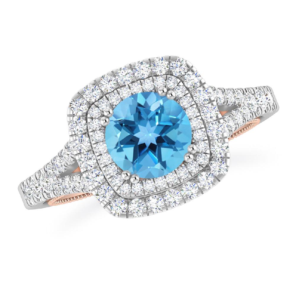 White Gold - Blue Topaz