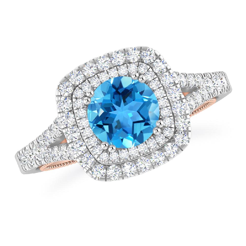 White Gold - Blue Topaz