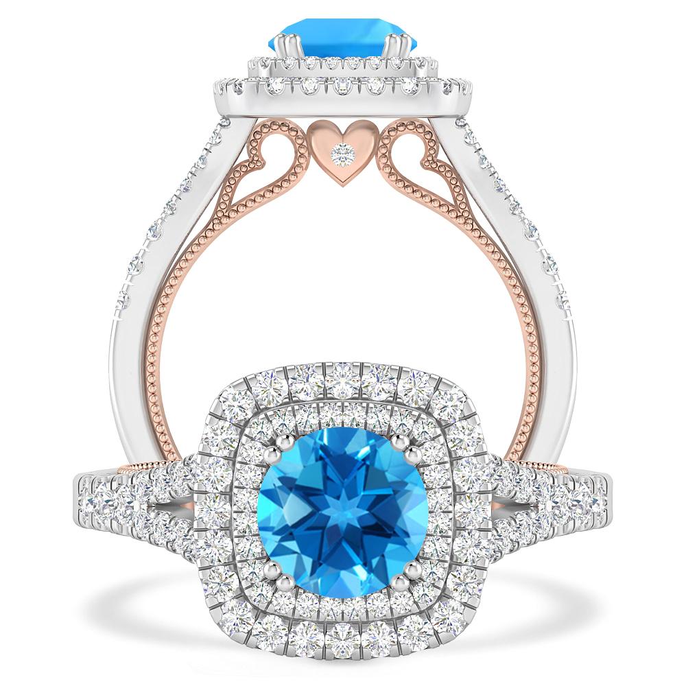 White Gold - Blue Topaz