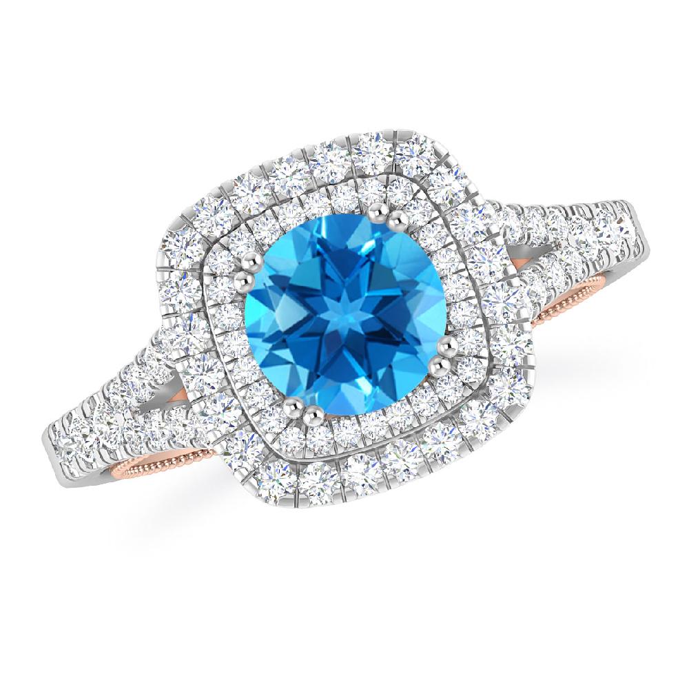 White Gold - Blue Topaz