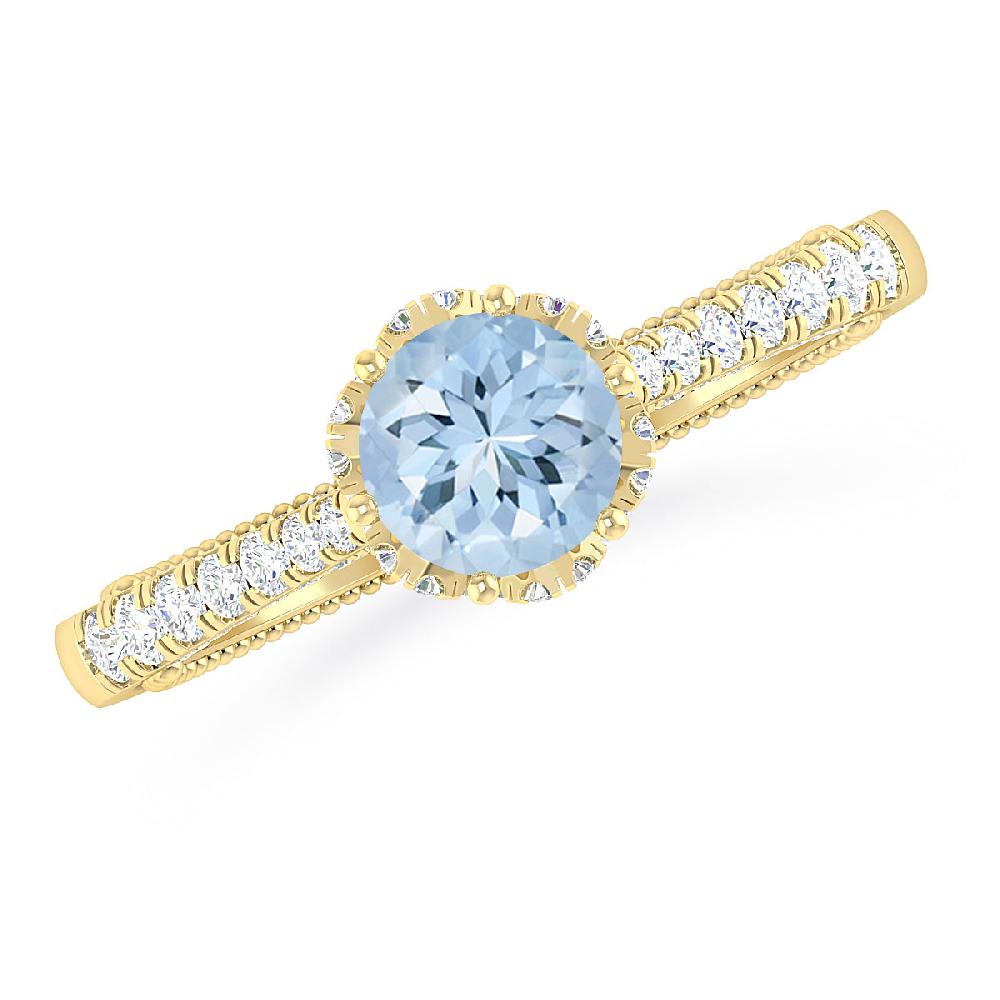 Yellow Gold - Aquamarine