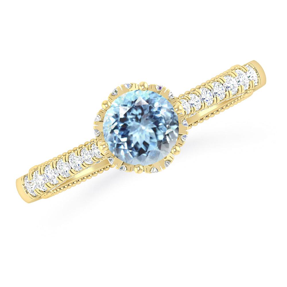 Yellow Gold - Aquamarine