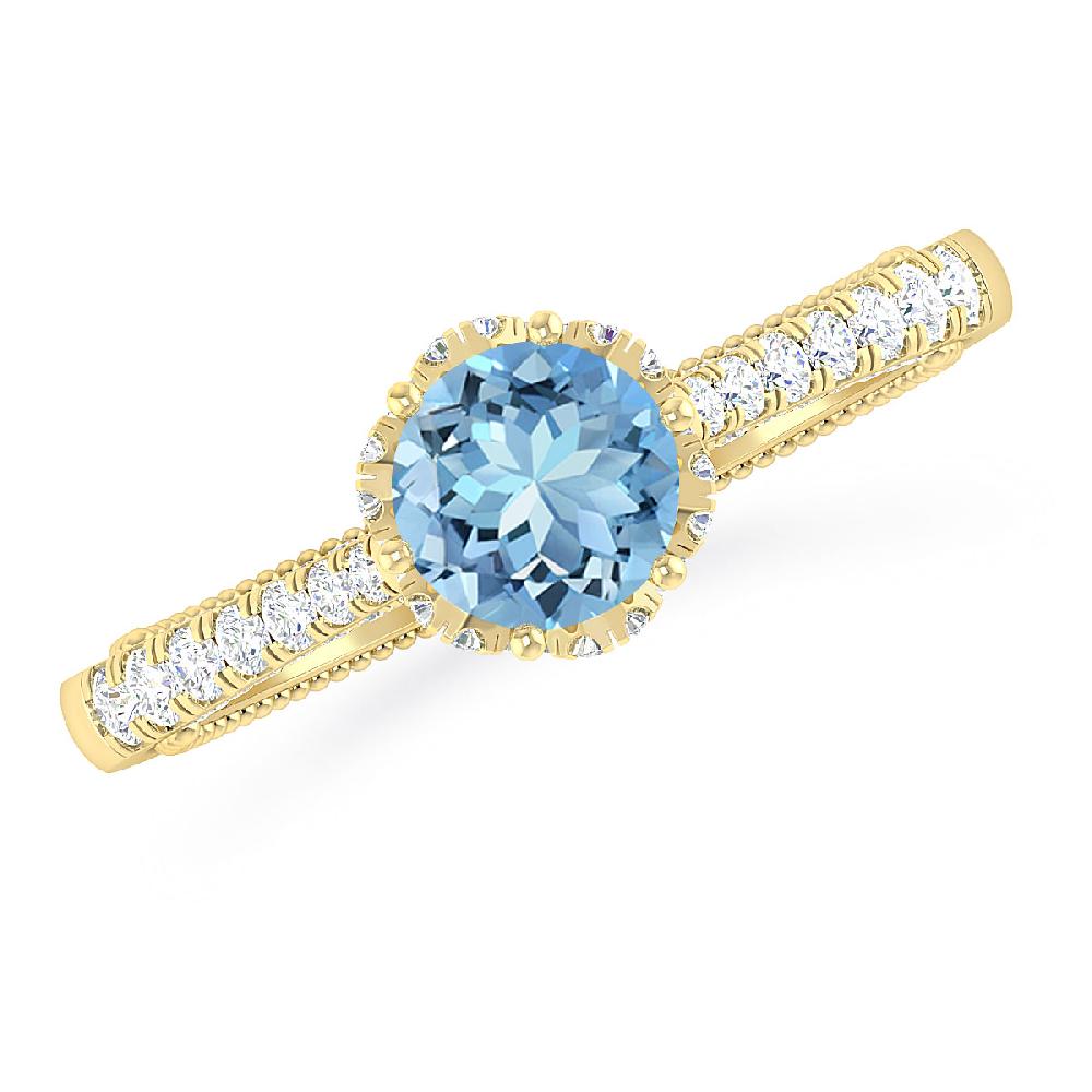 Yellow Gold - Aquamarine