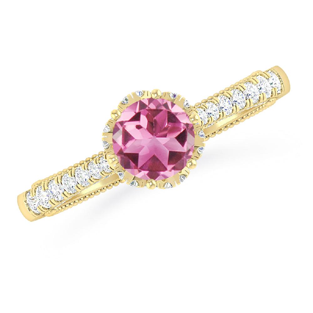 Yellow Gold - Pink Tourmaline