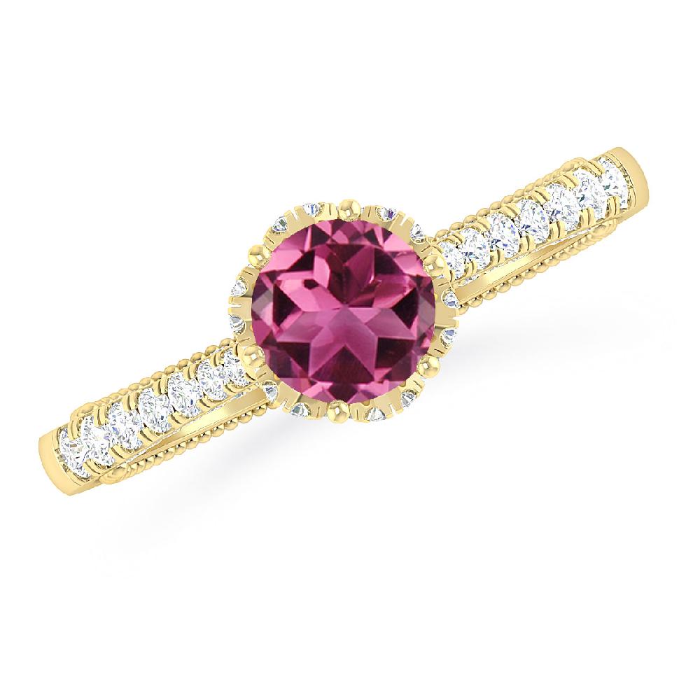 Yellow Gold - Pink Tourmaline